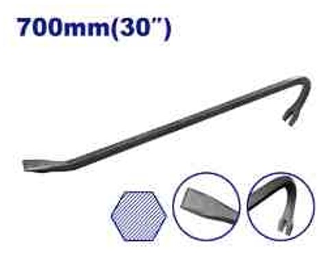 Wrecking Bar 750mm Length, 45# Carbon Steel, 18mm Handle, Label Packed